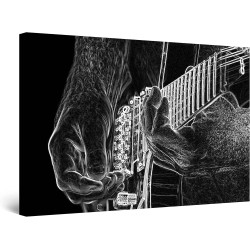 Decoration Murale Salon Moderne - Image sur Toile - 90 x 60 cm Idée Cadeau Élégante et Originale Effet Lumineux Nocturne