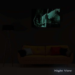 Decoration Murale Salon Moderne - Image sur Toile - 90 x 60 cm Idée Cadeau Élégante et Originale Effet Lumineux Nocturne