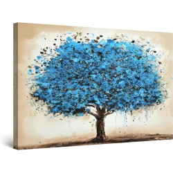 Tableau Decoration Murale Prêt à Accrocher Arbres Peinture Moderne 90 x 60 cm Idée Cadeau Élégante et Originale