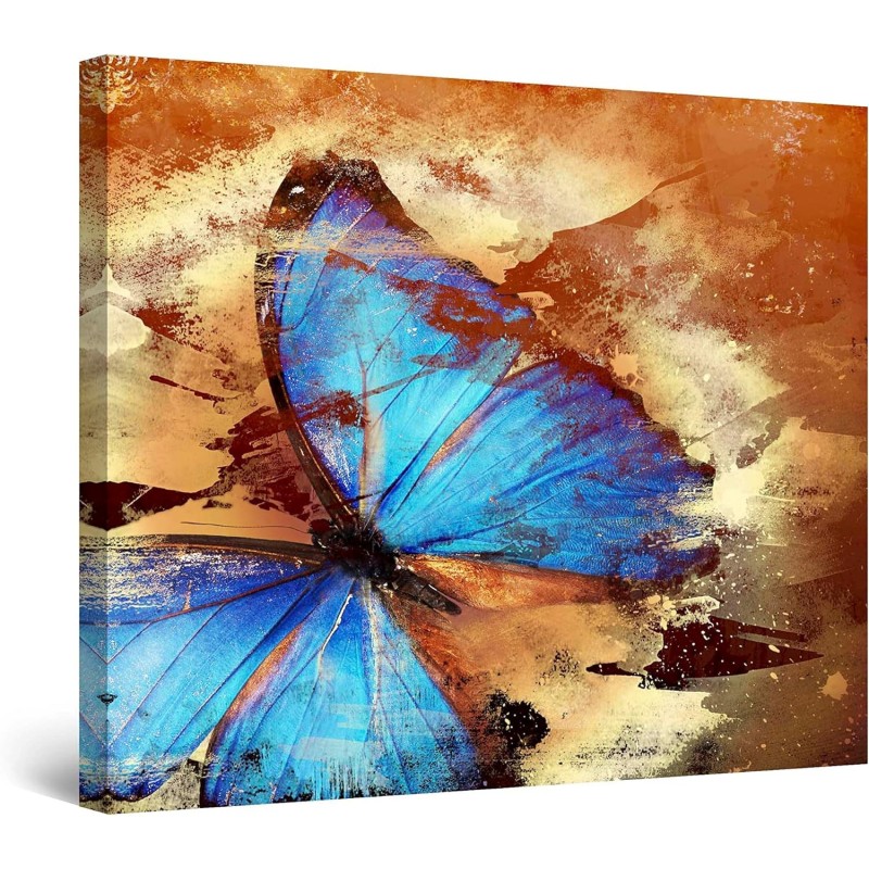 Decoration Murale Salon Moderne - Image sur Toile - 80 x 80 cm Idée Cadeau Élégante et Originale Effet Lumineux Nocturne