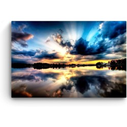 Salon Moderne - Image sur Toile - 120 x 90 cm Idée Cadeau Élégante et Originale Effet Lumineux Nocturne