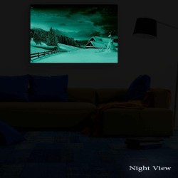 Decoration Murale Salon Moderne - Image sur Toile - Grande 120 x et 80 cm Idée  et Originale Effet Lumineux Nocturne