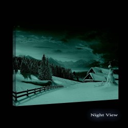 Decoration Murale Salon Moderne - Image sur Toile - Grande 120 x et 80 cm Idée  et Originale Effet Lumineux Nocturne