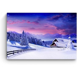 Decoration Murale Salon Moderne - Image sur Toile - Grande 120 x et 80 cm Idée  et Originale Effet Lumineux Nocturne