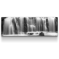 Cascade d'eau Murale Moderne - Image sur Toile - 120 x 40 cm Idée Cadeau Élégante et Originale Effet Lumineux Nocturne