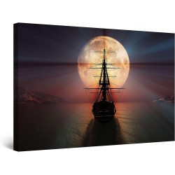 Voile de Nuit Murale sur Toile - Grande 120 x 80 cm  Effet Lumineux Nocturne Visiter la boutique Startonight