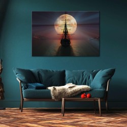 Voile de Nuit Murale sur Toile - Grande 120 x 80 cm  Effet Lumineux Nocturne Visiter la boutique Startonight