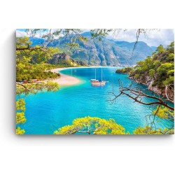 Vue Dégagée sur le Lac  Image sur Toile - Grande 120 x 80 cm