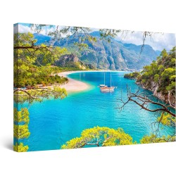 Vue Dégagée sur le Lac  Image sur Toile - Grande 120 x 80 cm