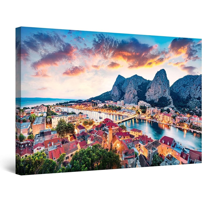 Côte Dalmate Croatie Moderne Image sur Toile - Grande 120 x 80 cm