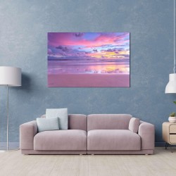 Coucher de Soleil Ciel Violet tableau Moderne - Image sur Toile - Grande 80 x 120 cm