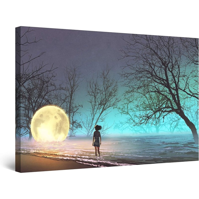 Fantaisie - Tableau Abstrait - Decoration Murale Salon Moderne - Image sur Toile - 60 x 90 cm