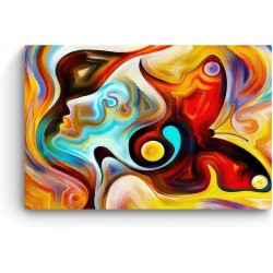 Simona Tableau Abstrait Encadrée Moderne - Image sur Toile - 90 x 60 cm