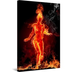 Fille Chaude Tableau Abstrait -Moderne - Image sur Toile - 60 x 90 cm Idée Cadeau Élégante et Originale Effet Lumineux Nocturne