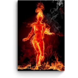 Fille Chaude Tableau Abstrait -Moderne - Image sur Toile - 60 x 90 cm Idée Cadeau Élégante et Originale Effet Lumineux Nocturne