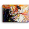 Jouer Du Piano, Tableau Abstrait - Decoration Murale Salon Moderne - Image sur Toile - 90 x 60cm