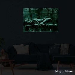 Femme Reposer Pourpre - Tableau Abstrait - Decoration Murale Salon Moderne - Image sur Toile - 90 x 60 cm