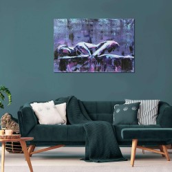 Femme Reposer Pourpre - Tableau Abstrait - Decoration Murale Salon Moderne - Image sur Toile - 90 x 60 cm