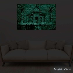 Taj Mahal Coloré - Tableau Abstrait - Decoration Murale Salon Moderne - Image sur Toile - Grande 120 x 80 cm