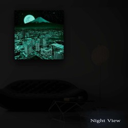 Montagne Decoration Murale Salon Moderne - Image sur Toile - 80 x 80 cm