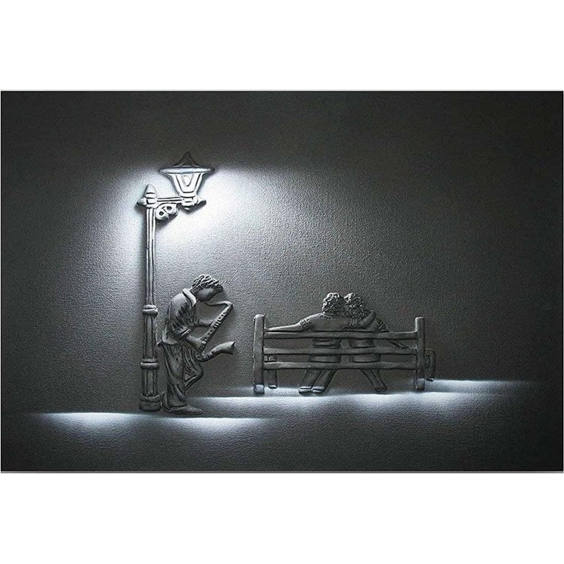 Saxophoniste, Art Encadré Imprimée Tableau Motif Moderne Décoration Tendu sur Chassis Prêt à Accrocher Grande 80 x 120 cm