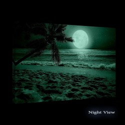 Coucher de Soleil Bleu - Tableau Abstrait - Decoration Murale Salon Moderne - Image sur Toile - 60 x 90 cm