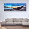 Bateau Sur La Sable, Tableau Paysage - Decoration Murale Salon Moderne - Image sur Toile - 40 x 120 cm