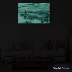 Marin Bleu et Plage - Tableau Nature - Decoration Murale Salon Moderne - Image sur Toile - 60 x 90 cm