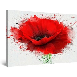 Coquelicot Rouge - Tableau Fleurs - Decoration Murale Salon Moderne - Image sur Toile -