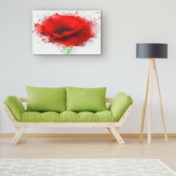 Coquelicot Rouge - Tableau Fleurs - Decoration Murale Salon Moderne - Image sur Toile -