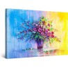 Fleurs dans un Vase - Tableau Nature - Decoration Murale Salon Moderne - Image sur Toile -