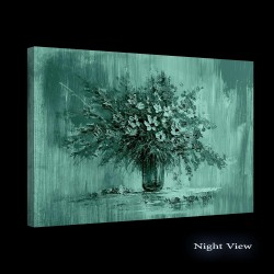 Fleurs dans un Vase - Tableau Nature - Decoration Murale Salon Moderne - Image sur Toile -