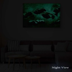 Fleurs Décor Marron, Tableau Nature Encadrée - Decoration Murale Salon Moderne - Image sur Toile - Grande 80 x 120 cm