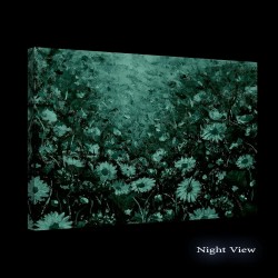 Champ de Fleurs Multicolore - Tableau Abstrait - Decoration Murale Salon Moderne - Image sur Toile