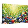 Champ de Fleurs Multicolore - Tableau Abstrait - Decoration Murale Salon Moderne - Image sur Toile