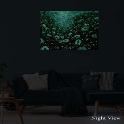 Champ de Fleurs Multicolore - Tableau Abstrait - Decoration Murale Salon Moderne - Image sur Toile