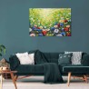 Champ de Fleurs Multicolore - Tableau Abstrait - Decoration Murale Salon Moderne - Image sur Toile