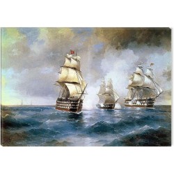 ivazovsky Brig Mercury  Reproduction - Tableau Paysage - Decoration Murale Salon Moderne - Image sur Toile Grande 80 x 120