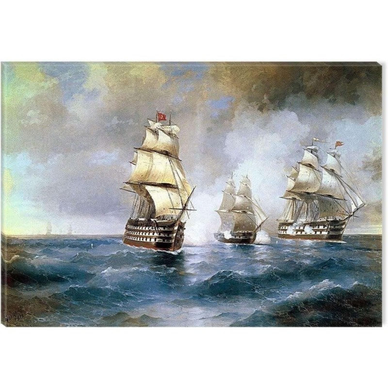 ivazovsky Brig Mercury  Reproduction - Tableau Paysage - Decoration Murale Salon Moderne - Image sur Toile Grande