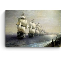 Aivazovsky Défilé de la Flotte de la Mer Noire 1851, Decoration Moderne - Image sur Toile