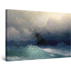 Aivazovsky Navire sur une Mer Agitée,  Salon Moderne - Image sur Toile - Grande
