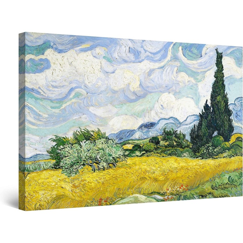 Champ de Céréales - Tableau Paysage - Decoration Murale Salon Moderne - Image sur Toile - Grande