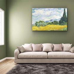 Champ de Céréales - Tableau Paysage - Decoration Murale Salon Moderne - Image sur Toile - Grande