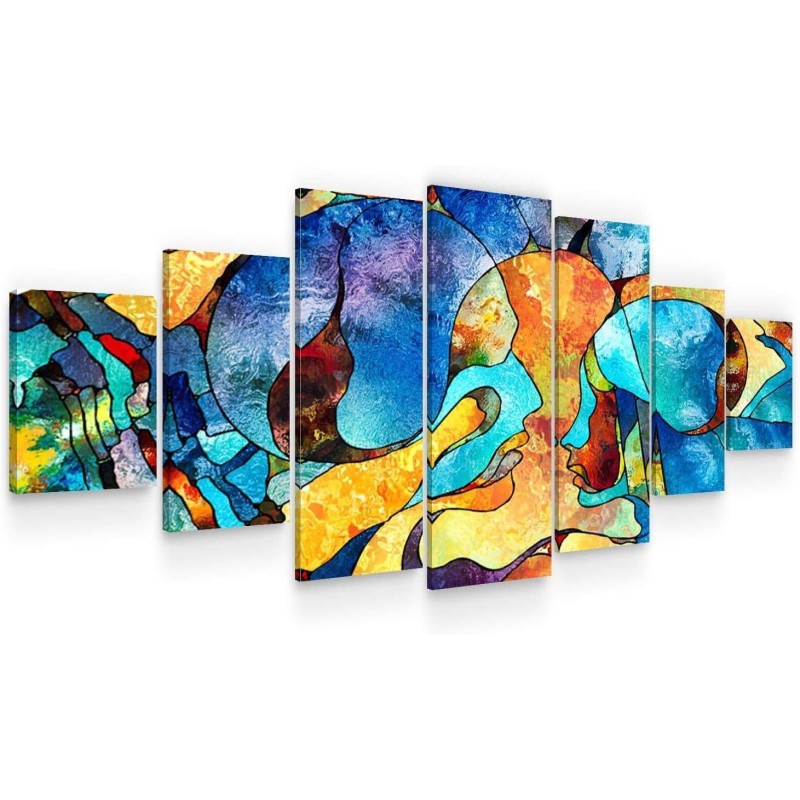 Baiser Magique dans l'éternité de l'Amour  Decoration Murale Moderne - Image sur Toile xxl 7 pieces