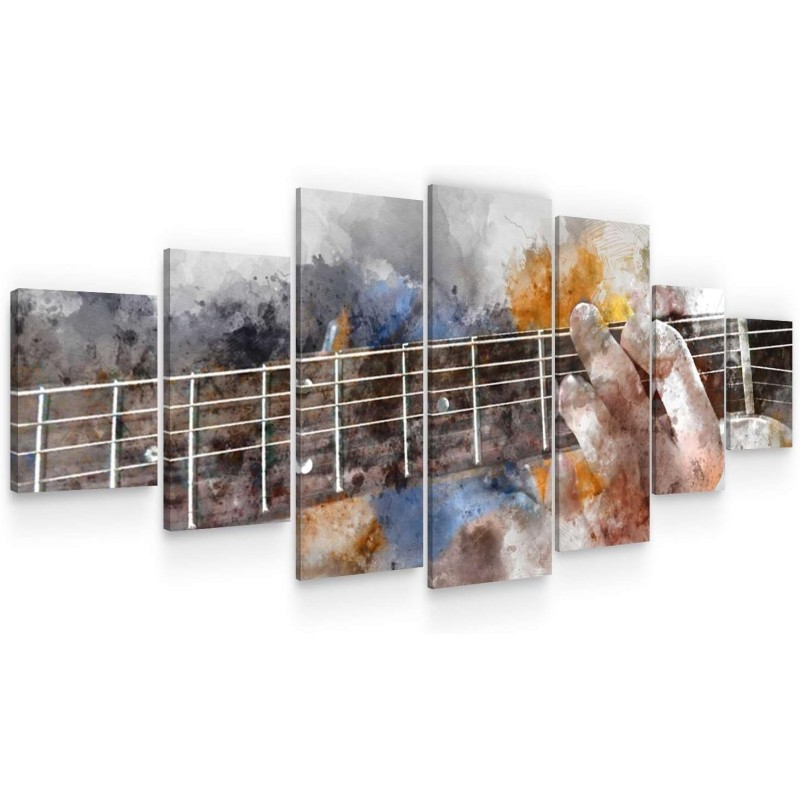 Chanteur de Rock - Tableau Musique - Decoration Murale Salon Moderne - Image sur Toile xxl 7 pieces