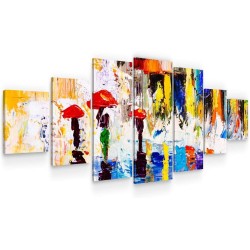 Sous la Pluie  Salon Moderne - Image sur Toile xxl 7 pieces Tendu Sur Chassis