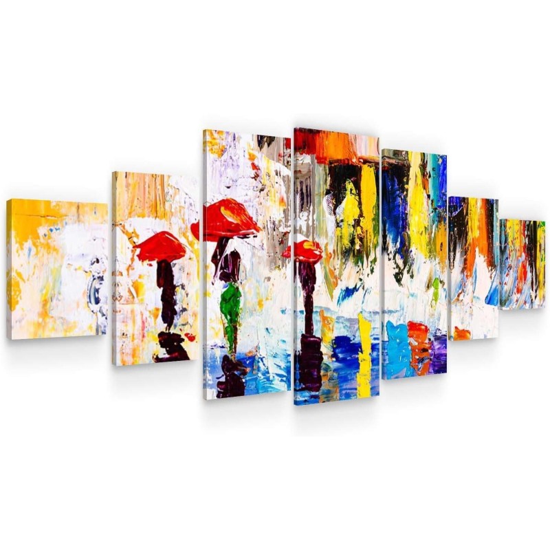Sous la Pluie  Salon Moderne - Image sur Toile xxl 7 pieces Tendu Sur Chassis