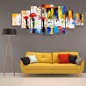 Sous la Pluie  Salon Moderne - Image sur Toile xxl 7 pieces Tendu Sur Chassis