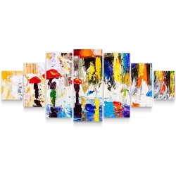 Sous la Pluie  Salon Moderne - Image sur Toile xxl 7 pieces Tendu Sur Chassis