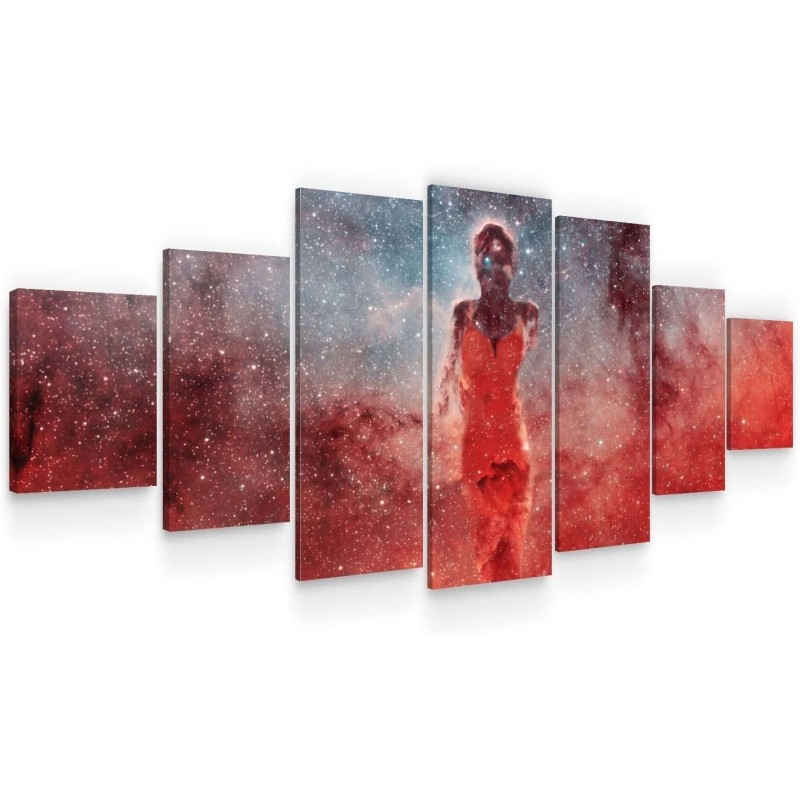 Silhouette Cosmique Toile XXL Imprimée Tableau Motif Moderne Déco 7 pieces